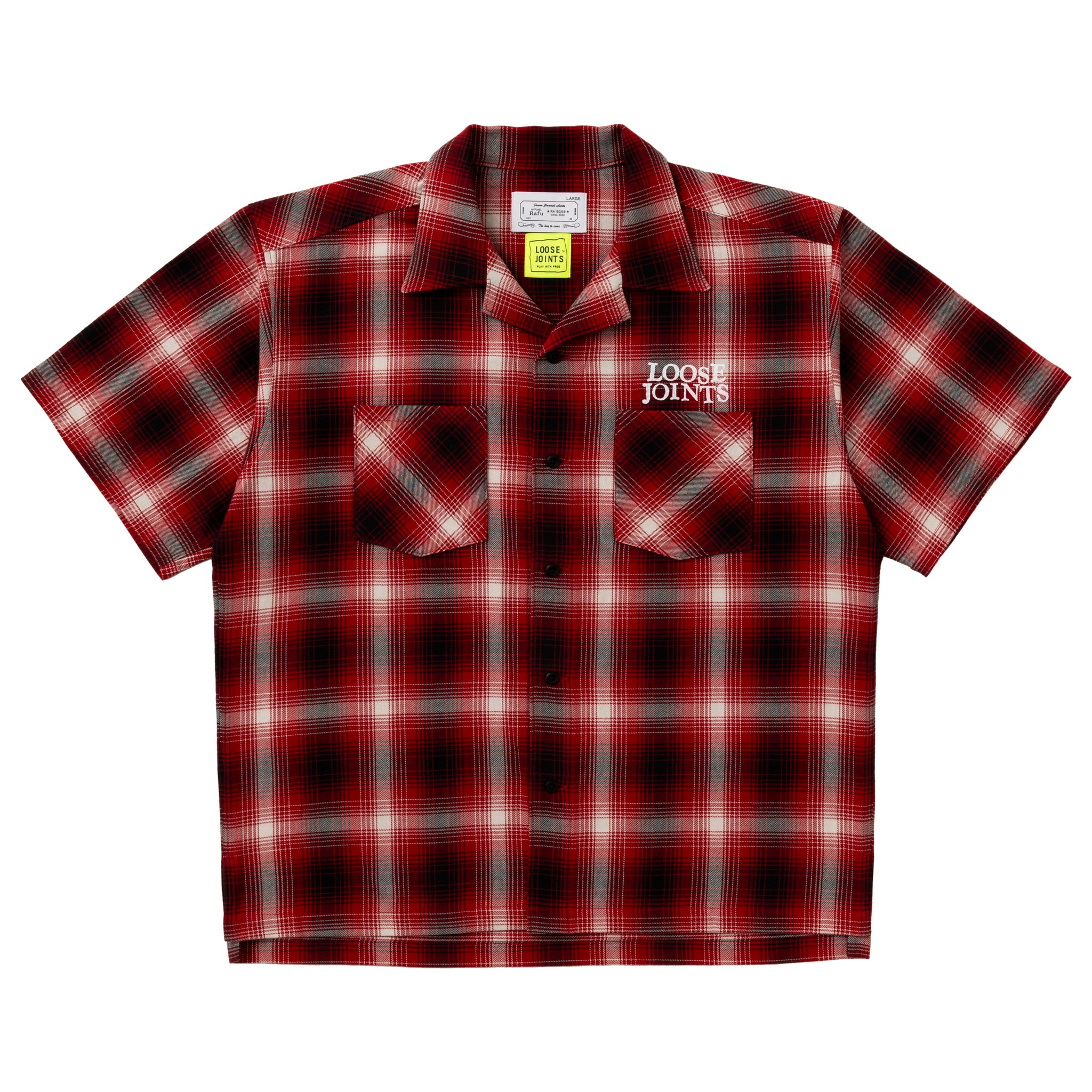 loosejoints≒RAFU - TOMOO GOKITA - 'RIGHT NOW' FLANNEL S/S SHIRTS(Red)