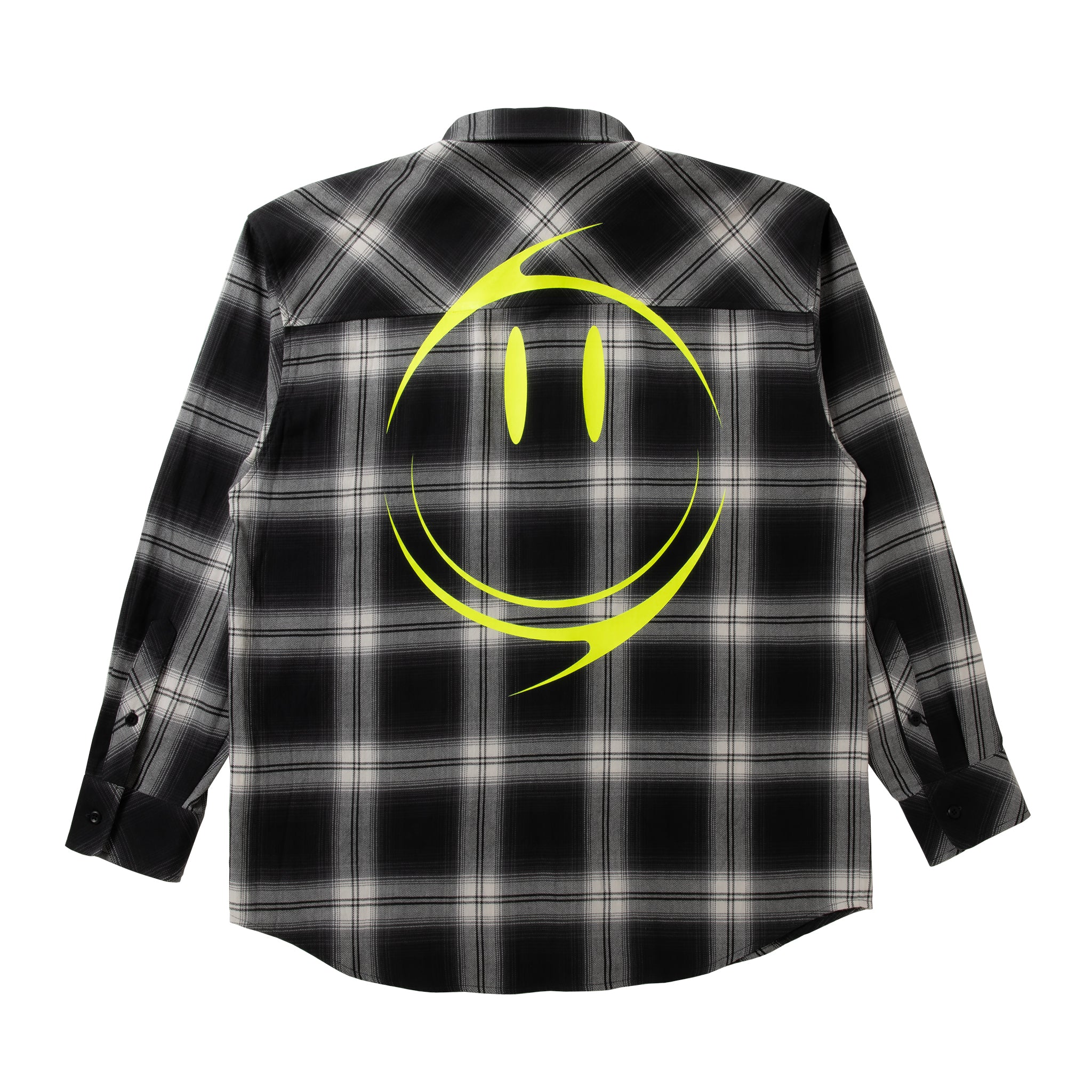 loosejoints≒RAFU - GUCCIMAZE - 'Joints' Fluo printed Flannel shirt (Black)