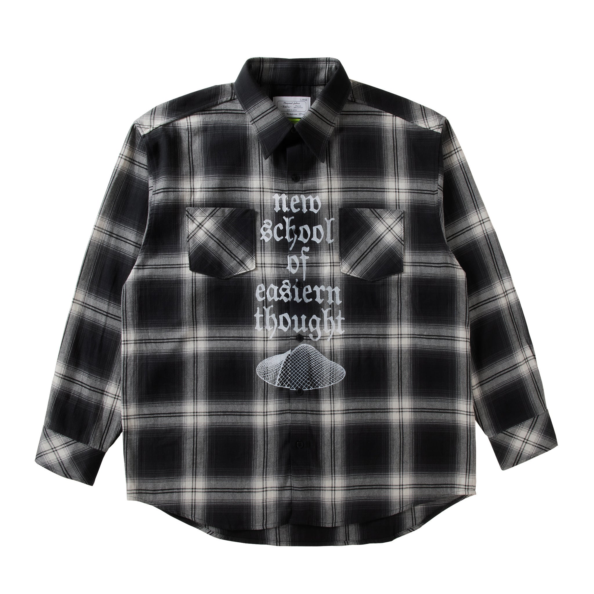 loosejoints≒RAFU - TURTLEHEADS - 'Confucius' Flannel shirt (Black)