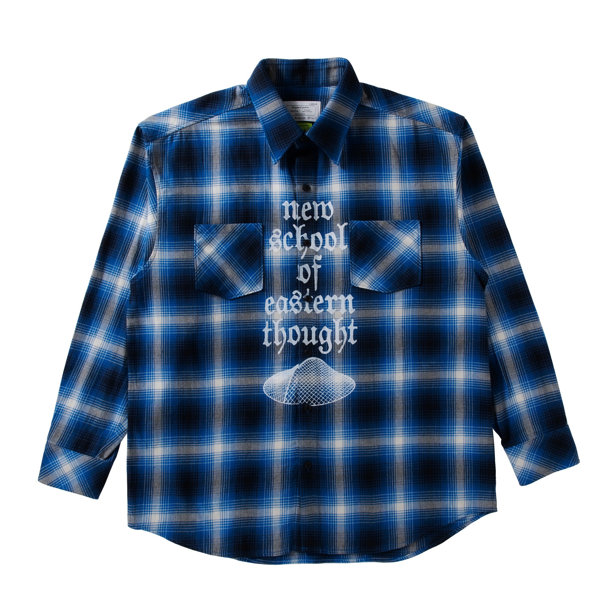 loosejoints≒RAFU - TURTLEHEADS - 'Confucius' Flannel shirt (Blue)